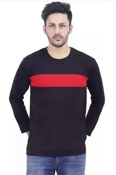 Elegant Self Pattern Round Neck Tees For Men