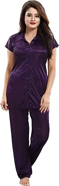 Womens Fancy Night Suit Set/Shirt Pajama Set