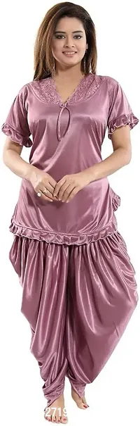 Nightsuits For Women/Patiala Solid Night Suit Set For Women/Dhoti Night Suit Set For Women