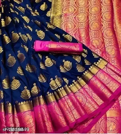 RUDRA NX Women's Banarasi Silk Saree || Zari Woven Kanjivaram Silk Sarees With Unstitched Blouse Piece (Color: Rani)