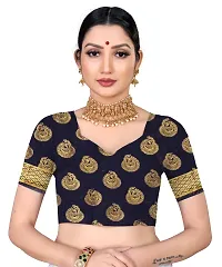 RUDRA NX Women's Banarasi Silk Saree || Zari Woven Kanjivaram Sarees With Unstitched Blouse Piece | (Color: Firozi)-thumb4