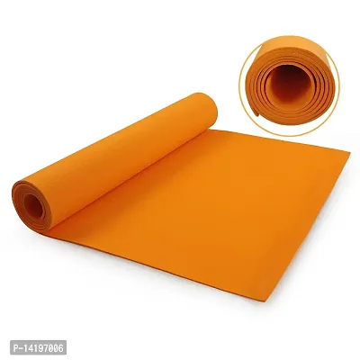 DecorSecrets Anti-Skid Yoga Mat for Men  Women, Exercise for Gym/Home Workout Fitness Green 6 mm Yoga Mat (Orange)-thumb0