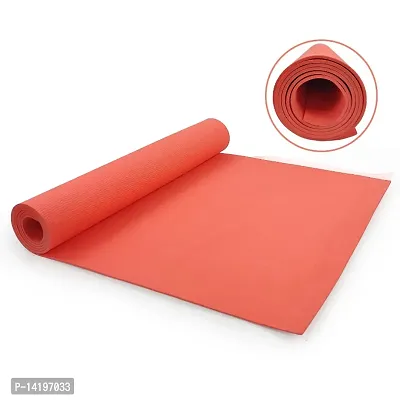 DecorSecrets Anti-Skid Yoga Mat for Men  Women, Exercise for Gym/Home Workout Fitness Green 6 mm Yoga Mat (Peach)-thumb0
