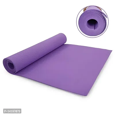 DecorSecrets Anti-Skid Yoga Mat for Men  Women, Exercise for Gym/Home Workout Fitness Green 6 mm Yoga Mat (Purple)-thumb0