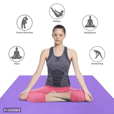 DecorSecrets Anti-Skid Yoga Mat for Men  Women, Exercise for Gym/Home Workout Fitness Green 6 mm Yoga Mat (Purple)-thumb4