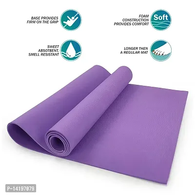 DecorSecrets Anti-Skid Yoga Mat for Men  Women, Exercise for Gym/Home Workout Fitness Green 6 mm Yoga Mat (Purple)-thumb2