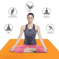 DecorSecrets Anti-Skid Yoga Mat for Men  Women, Exercise for Gym/Home Workout Fitness Green 6 mm Yoga Mat (Orange)-thumb2