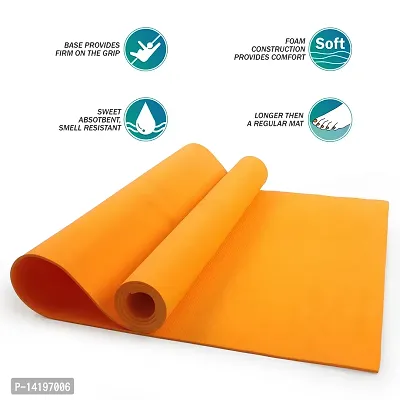 DecorSecrets Anti-Skid Yoga Mat for Men  Women, Exercise for Gym/Home Workout Fitness Green 6 mm Yoga Mat (Orange)-thumb4
