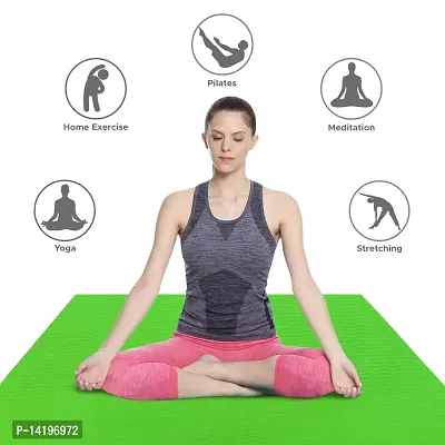 DecorSecrets Anti-Skid Yoga Mat for Men  Women, Exercise for Gym/Home Workout Fitness Green 6 mm Yoga Mat (Parrot Green)-thumb3