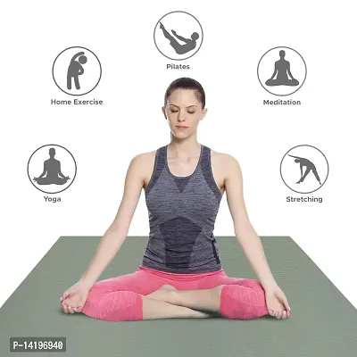 DecorSecrets Anti-Skid Yoga Mat for Men  Women, Exercise for Gym/Home Workout Fitness Green 6 mm Yoga Mat (Grey)-thumb3