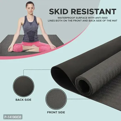 DecorSecrets Anti-Skid Yoga Mat for Men  Women, Exercise for Gym/Home Workout Fitness Green 6 mm Yoga Mat (Black)-thumb5