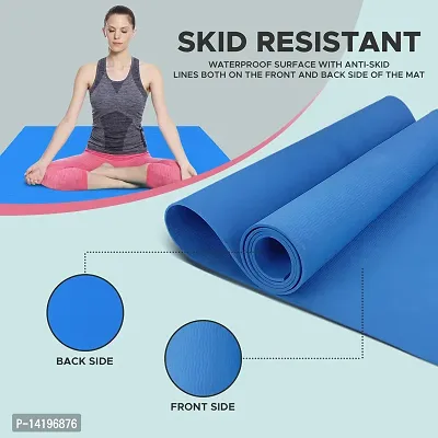 DecorSecrets Anti-Skid Yoga Mat for Men  Women, Exercise for Gym/Home Workout Fitness Green 6 mm Yoga Mat (Blue)-thumb5