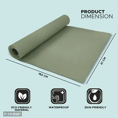 DecorSecrets Anti-Skid Yoga Mat for Men  Women, Exercise for Gym/Home Workout Fitness Green 6 mm Yoga Mat (Dark Green)-thumb4