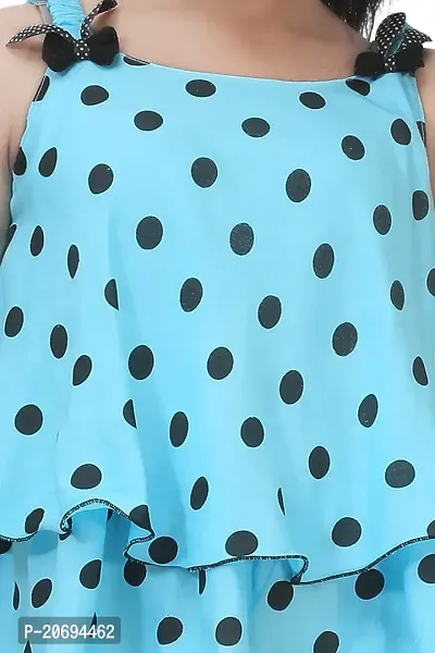 Maream Enterprise Cotton Casual Regular Fit Polka Dot Sleeveless Top (Light Blue, 9-10 Years)-thumb4