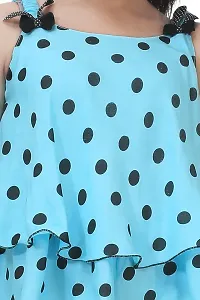 Maream Enterprise Cotton Casual Regular Fit Polka Dot Sleeveless Top (Light Blue, 10-11 Years)-thumb3