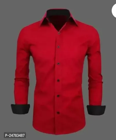 Men Regular Fit Solid Spread Collar Formal Shirt