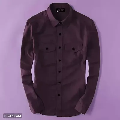 Men Regular Fit Solid Spread Collar Casual Shirt