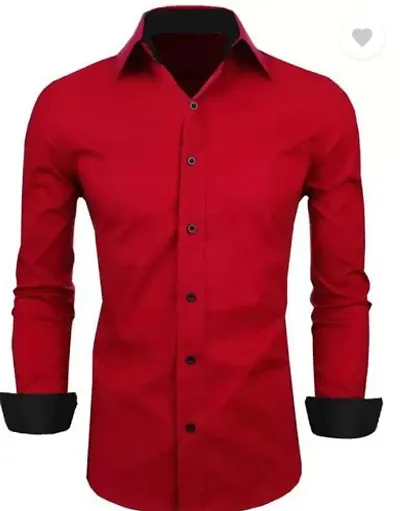 Men Regular Fit Solid Spread Collar Casual Shirt