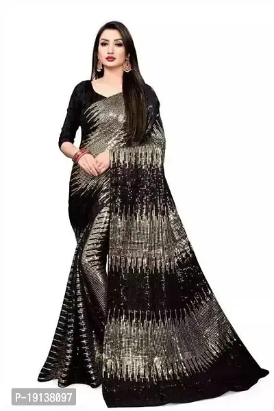 Stylish Georgette Golden Printed Saree with Blouse piece For Women-thumb0