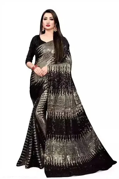 RK Creation Women's Pure Georgette Embridery work Saree With Blouse Piece