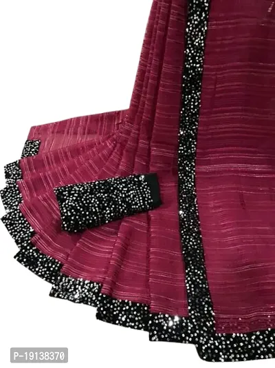 Stylish Georgette Maroon Printed Saree with Blouse piece For Women