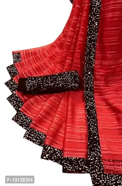 Stylish Georgette Red Printed Saree with Blouse piece For Women-thumb0