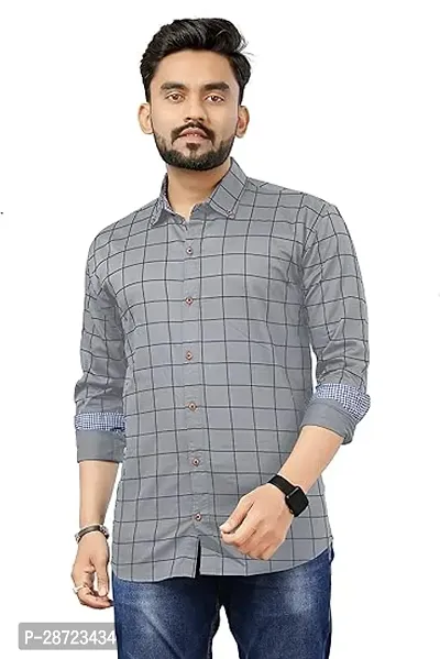 Classic Cotton Checked Casual Shirt for Men-thumb0