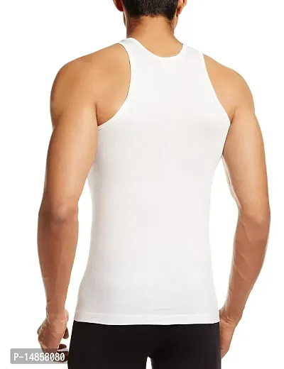 Men's Inner Wear Vest, Cotton Sando / Baniyan, 100% Cotton Housiry || Cotton Vest Top Undershirt (Pack of 3)-thumb3