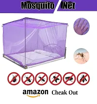 IGNOTO Polycotton Mosquito net for Single Bed (3x6 FT)|| King and Queen Size Bed/Double Bed/machardani for Indoor/Outdoor || Any Random Color Will be Dispatched-thumb1