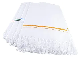 IGNOTO Handloom White Cotton Bath Towel/Kerala Thorthu/ Gamcha/Angocha (30x60, 2.5 feet Width x 5 feet Length, Light Weight, Fast Absorbing, Quick Drying) Pack of 4-thumb4