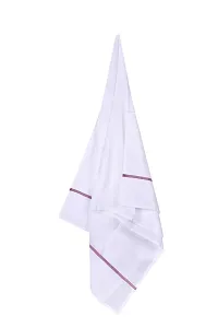 IGNOTO Handloom White Cotton Bath Towel/Kerala Thorthu/ Gamcha/Angocha (30x60, 2.5 feet Width x 5 feet Length, Light Weight, Fast Absorbing, Quick Drying) Pack of 4-thumb2