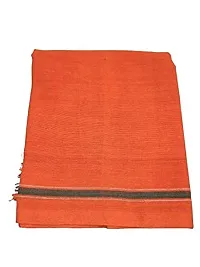 IGNOTO (Pack of 3 Handloom Bhagwa/Saffron Cotton Bath Towel/Kerala Thorthu/ Gamcha/Angocha (Light Weight, Fast Absorbing, Quick Drying)-thumb2