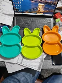 Rabbit shaped Snacks  Food plate (6 pcs)-thumb1