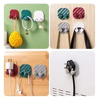 Thumb up Hooks Multipurpose Adhesive Silicone Wire Organizer(10 PCS - Multicolor)-thumb1