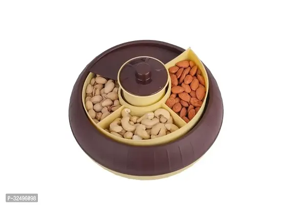 4 in 1 Stylish Multipurpose Dry Fruit Serving Candy Box with lid ((Assorted color-Pack of 1)-thumb0