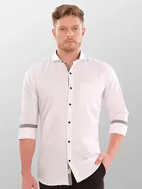 Off White Shirt with Gray Strip Blend Cotton Shirts for Casual and Formal Use-thumb3