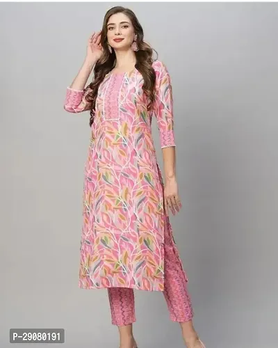 Classic Cotton Printed Kurta, Bottom Set for Women-thumb0