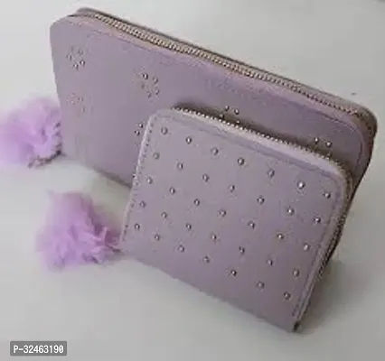 Stylish Purple Artificial Leather Embellished Card Holder For Women Pack of 2-thumb0