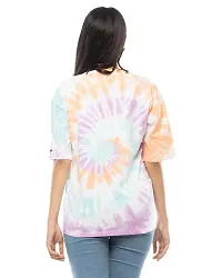 Lappen Fashion Women's Tie Dye Oversize T-Shirt I Printed Long Baggy Style T-Shirts with Loose Fit I Cotton Half Sleeve Round Neck Sprayed Tshirts I for Girls and Women (Small, Pro Baggy)-thumb1