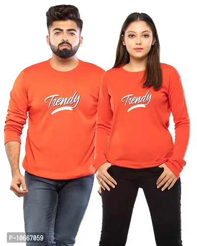 Lappen Fashion Couple?s Printed T-Shirt | Combo of Full Sleeve Tshirts | Cotton Round Neck | Trendy & Stylish Look | Pre Wedding Tees | Trendy Theme ? Set of 1 (XX-Large, Lappen Red)-thumb0