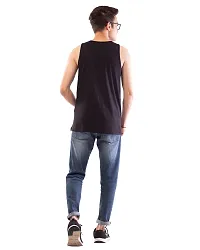 Lappen Fashion Men?s Printed Sandoz T-Shirts | Hooded Sleeveless Tees | Round Neck Sando for Sports Wear, Running | Trendy & Stylish Look | Meri Life Wordings Theme Tees ? Set of 1 (Small, Black)-thumb1