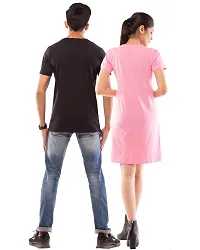 Lappen Fashion Couple?s Printed T-Shirt | Tee Dress for Women | Half Sleeve Tees for Men | Cotton Round Neck | Pre Wedding Tshirt | Faith Over Fear Wordings Theme - Combo Pack-thumb1