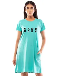 Lappen Fashion Couple?s Printed T-Shirt | Tee Dress for Women | Half Sleeve Tees for Men | Pre Wedding Tshirt | Stylish Look | Game Over Wordings Theme - Set of 2 (Small, Light Blue & White)-thumb4