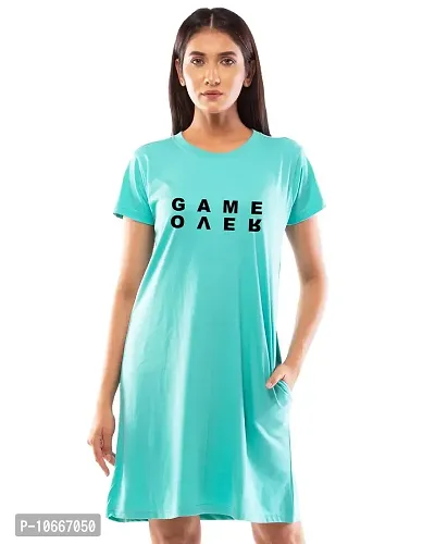 Lappen Fashion Couple?s Printed T-Shirt | Tee Dress for Women | Half Sleeve Tees for Men | Pre Wedding Tshirt | Stylish Look | Game Over Wordings Theme - Set of 2 (Small, Light Blue & White)-thumb5