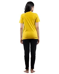 Lappen Fashion Women?s Printed Night Wear I Half Sleeve T-Shirts with Track Pants I Joggers Two-Sided with Pocket I Cotton Night Dress for Running Sports Gym Workout-thumb1