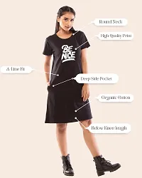 Lappen Fashion Women?s Printed T-Shirt | Combo of Tee Dress and Half Sleeve Tshirts | Long T-Shirts | Trendy & Stylish | Tel Leva Ja Gujju Theme Tees - Set of 2 (Small, Pink & White)-thumb2