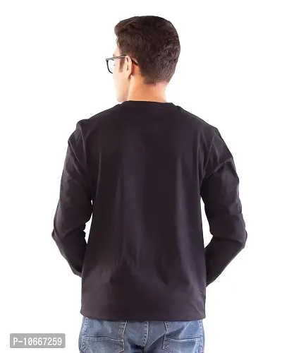Lappen Fashion Men?s Full Sleeve T-Shirt | Cotton Round Neck | Regular Slim Fit Plain Solid Tshirts | Trendy & Stylish Tshirt | Tees for Men and Boy | Casual Smart Look (Medium, Black)-thumb2