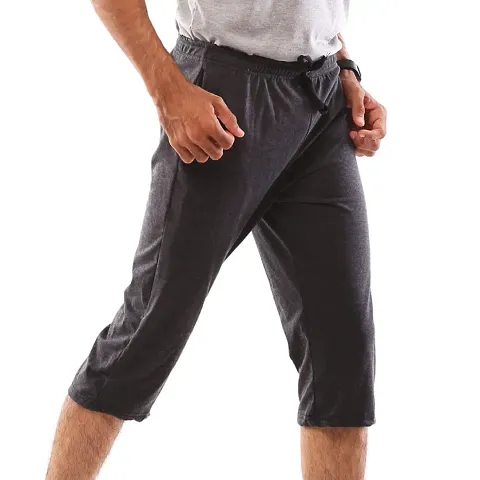 Lappen Fashion Men?s Bottom Wear | Half Pants for Boy?s | Cotton Capri Pants | Regular Fit Plain Night Wear | One-Sided Pocket | for use Running Sports Gym | Stylish Look - Set of 1