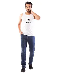 Lappen Fashion Men?s Printed Sandoz T-Shirts | Hooded Sleeveless Tees | Round Neck Sando for Sports Wear, Running | Trendy & Stylish Look | The Boss Theme Tees ? Set of 1 (Small, White)-thumb4