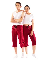 Lappen Fashion Combo of Half Pants for Couple’s | Regular Fit Plain Cotton Bottom Wear | Capri Pants | Pure Cotton, Ultra Soft | for use Running Sports Gym | Casual Stylish Look (Medium, Maroon)-thumb4